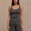 Shyann Sleeveless Longline Knit Top - Charcoal Marle