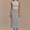 Ambrose Midi Skirt - Charcoal Marle