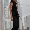 Cyrill Strapless Satin Structured Maxi Dress - Black