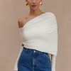 Corinna Modal One Shoulder Top - Ivory