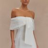 Gloria Mini Off Shoulder Drape Dress - White
