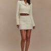 Mirelle Textured Boucle Mini Skirt - Ivory