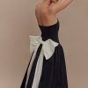 Frances Strapless Bow Maxi Dress - Black