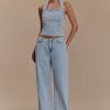 Caitlin Mid Rise Denim Jeans - Light Blue