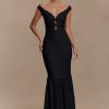 Natalie Off Shoulder Maxi Dress - Black