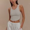 Morgana Ribbed Tank Top - Grey Marle