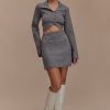 Annabelle Knit Mini Skirt - Charcoal