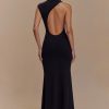 Katerina Scuba Jersey Cut Out Maxi Dress - Black