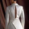 Ada Tailored Satin Blazer - Ivory
