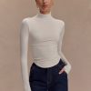 Ember Modal Long Sleeve High Neck Top - Ivory