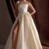 Carla Ruched Gown - Cream Ivory