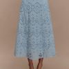 Arla Broderie Midi Skirt - Pale Cornflower Blue