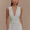 Arla Sleeveless Broderie Top - White