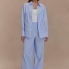 Hansen Oversized Shirt - Blue Pinstripe