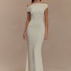Kinsley Slinky Maxi Dress With Hardware - Ivory