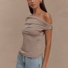 Kinsley Slinky Top With Hardware - Taupe