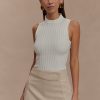 Oona Turtle Neck Knit Top - Ivory