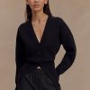 Alexia Buttoned Oversized Cardigan - Black