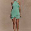 Caprice Halter Knit Mini Dress - Lagoon