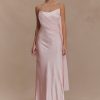 Carah Satin And Chiffon Maxi Dress - Pale Pink