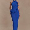 Caprice Halter Knit Maxi Dress - Cobalt