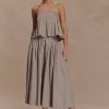 Mae A-Line Midi Skirt - Pebble Brown