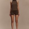 Birdie Fold Over Shorts - Chocolate