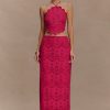 Kensley Broderie Midi Skirt - Dragonfruit