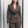 Max Cinched Waist Blazer - Chocolate