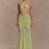 Khadijah Lace And Mesh Maxi Dress - Sage