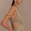 Hyacinth Textured Swirl Arm Band - Gold