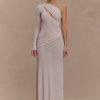 Alexius One Shoulder Knit Maxi Dress - Dusty Pink