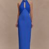 Mierah Halter Midi Dress - Cobalt Blue