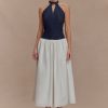 Ashwin Denim Cotton Midi Dress - Indigo Blue