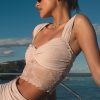 Guinevere Lace And Mesh Top - Lilac