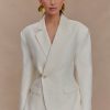 Jameson Cinched Linen Blazer - Oat Marle