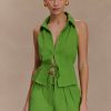Scout Sleeveless Linen Shirt - Green