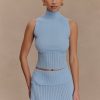 Indy Pointelle Knit Top - Cornflower Blue