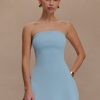 Anette Bandage Knit Strapless Top - Sky Blue