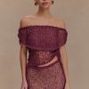 Cordelia Off Shoulder Knit Top - Mauve