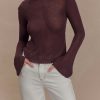 Isabella Long Sleeve Knit Top - Chocolate
