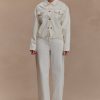 Kirra Cinched Denim Jacket - White