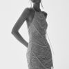 Adora Pearl Halter Mini Dress - White