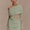 Luxie Lace Knit Mini Dress - Pastel Green