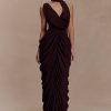 Alex Chiffon Maxi Dress - Cacao Brown