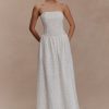 Maureen Broderie Strapless Maxi Dress - White