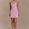 Brullo Embroidery Knit Mini Dress - Baby Pink