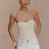 Elodie Strapless Cupped Knit Top - Ivory