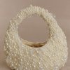 Amara Pearl Teardrop Beaded Bag - White