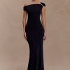 Kinsley Slinky Maxi Dress With Hardware - Black